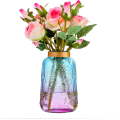 ribbed glass vase Flower for Home Decoration